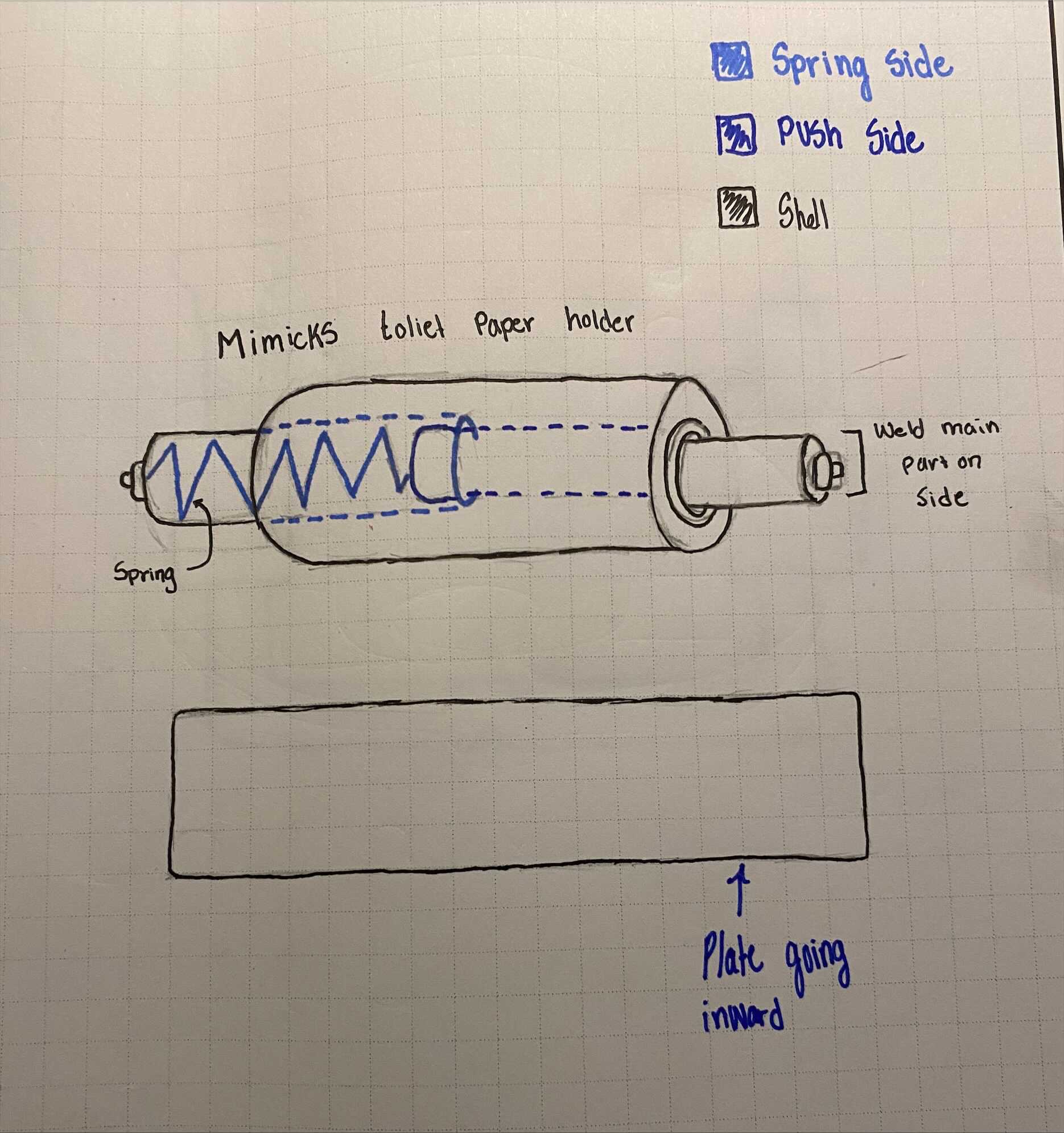 a sketch of a spring/plate mechanism