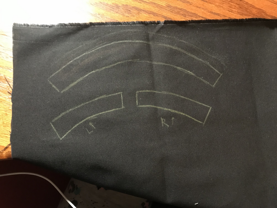 black cloth with vent markings