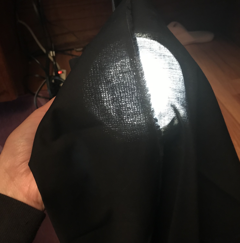 black cloth with vent markings